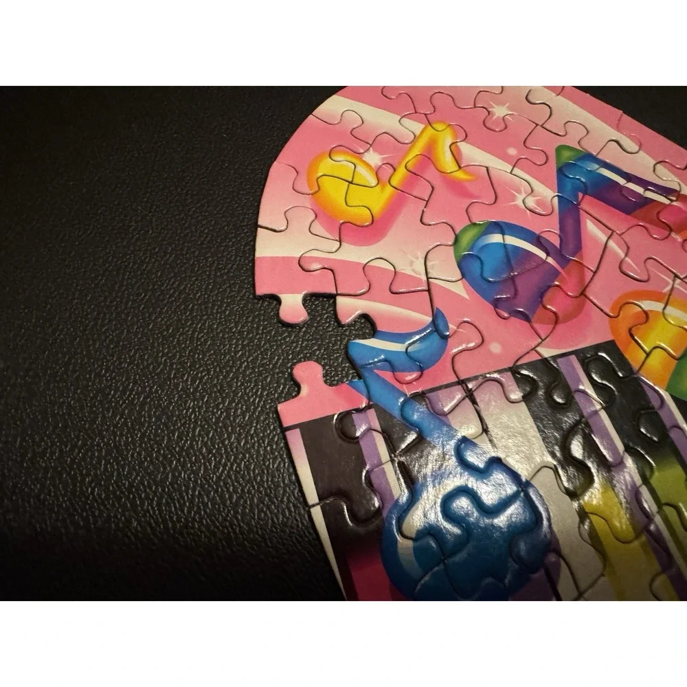 2x Lisa Frank Heart Shaped Puzzle Rose Art 1992 Vintage Piano - Missing Pieces